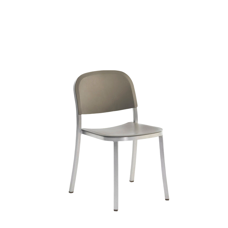 1 Inch Side Chair, recycled plastic seat - Hand Brushed