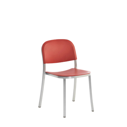 1 Inch Side Chair, recycled plastic seat - Hand Brushed