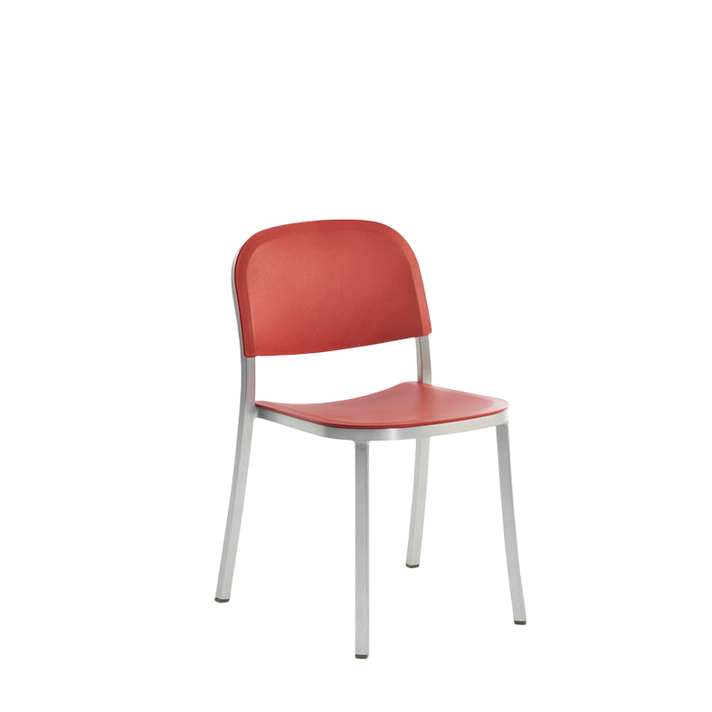 1 Inch Side Chair, recycled plastic seat - Hand Brushed