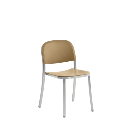 1 Inch Side Chair, recycled plastic seat - Hand Brushed