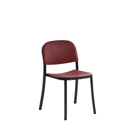 1 Inch Side Chair, recycled plastic seat - Black powder-coated