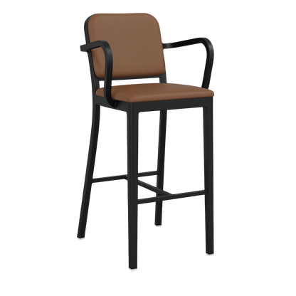 Navy® Officer Stool with arms - Black powder-coated