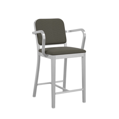 Navy® Officer Stool with arms - Hand Brushed