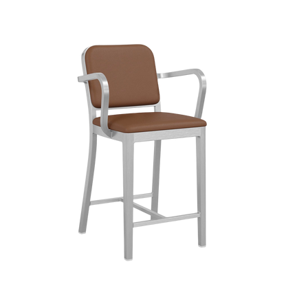 Navy® Officer Stool with arms - Hand Brushed