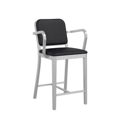 Navy® Officer Stool with arms - Hand Brushed