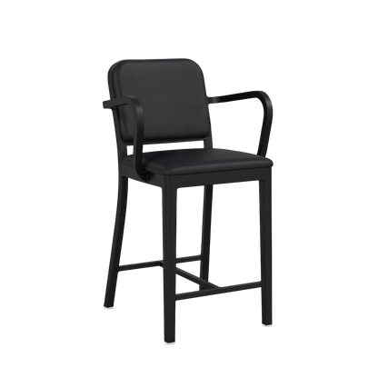 Navy® Officer Stool with arms - Black powder-coated