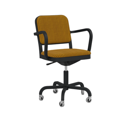 Navy® Officer Swivel Armchair - Black powder coated