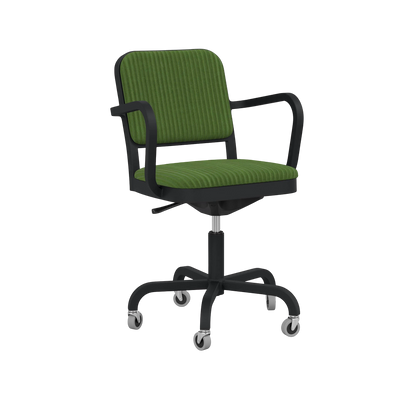 Navy® Officer Swivel Armchair - Black powder coated