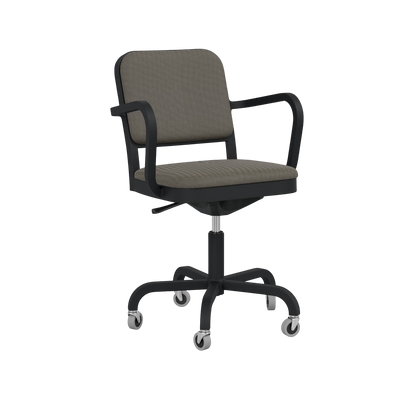 Navy® Officer Swivel Armchair - Black powder coated