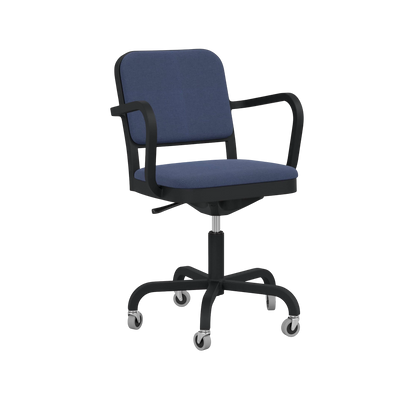 Navy® Officer Swivel Armchair - Black powder coated