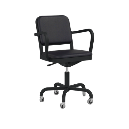 Navy® Officer Swivel Armchair - Black powder coated
