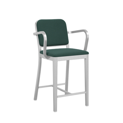 Navy® Officer Stool with arms - Hand Brushed