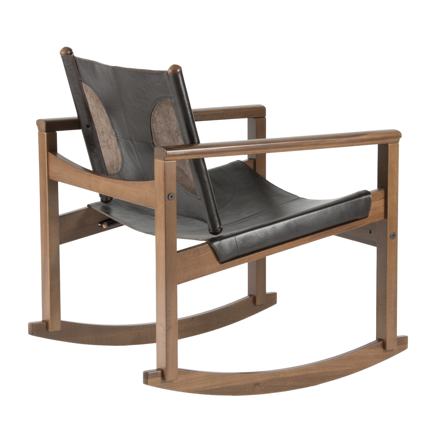Peglev rocking chair in leather - Walnut