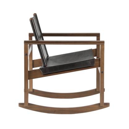 Peglev rocking chair in leather - Walnut