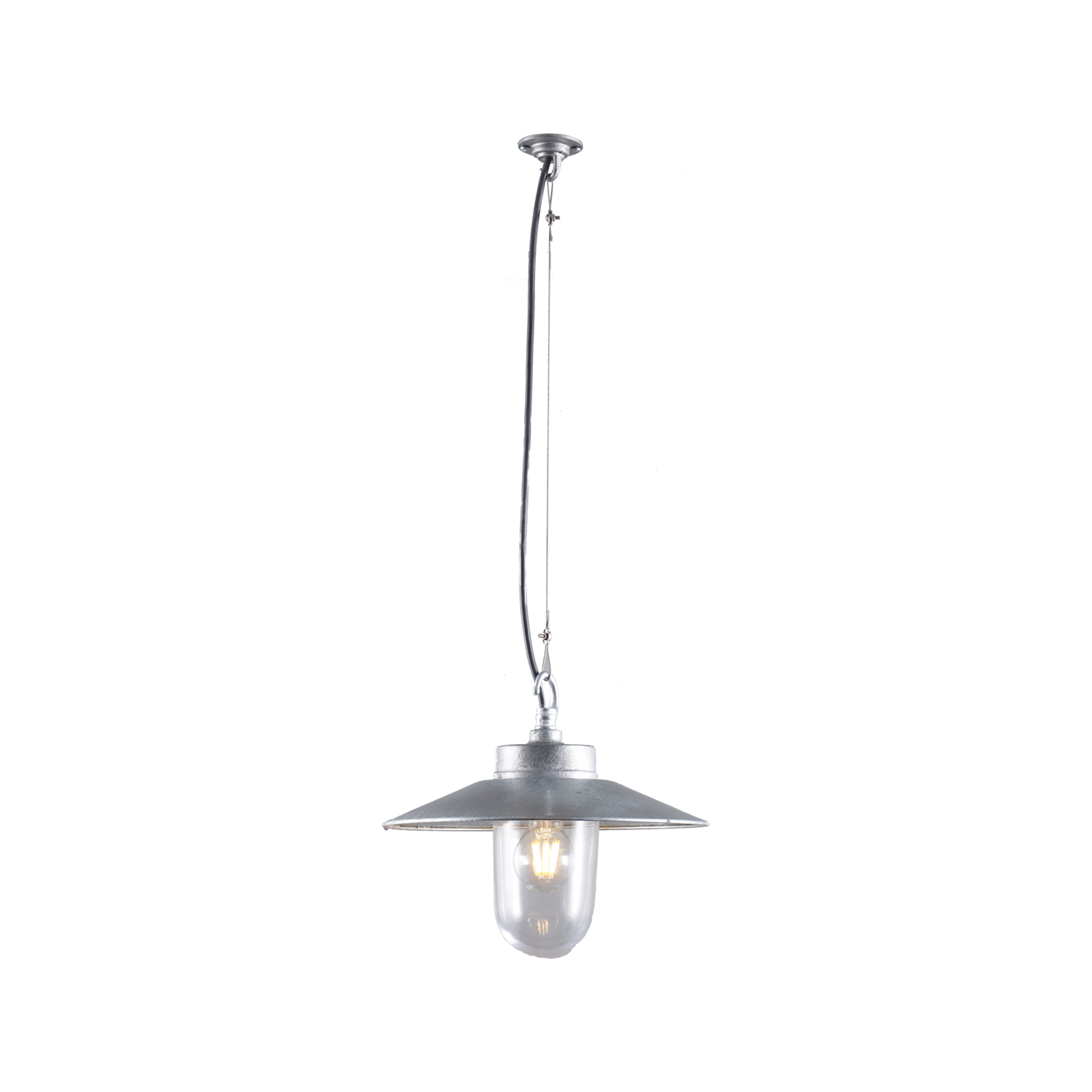 Well glass pendant with visor 7680