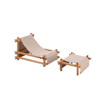 Hos Deckchair & stool set